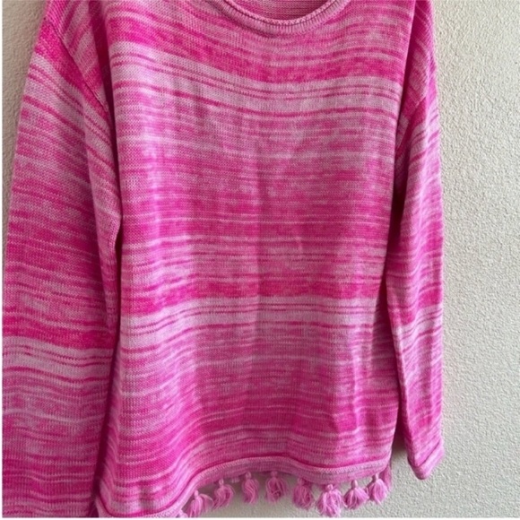 Lilly Pulitzer Jody Relaxed Shoulder Tassel Sweater Pink - Picture 5 of 8